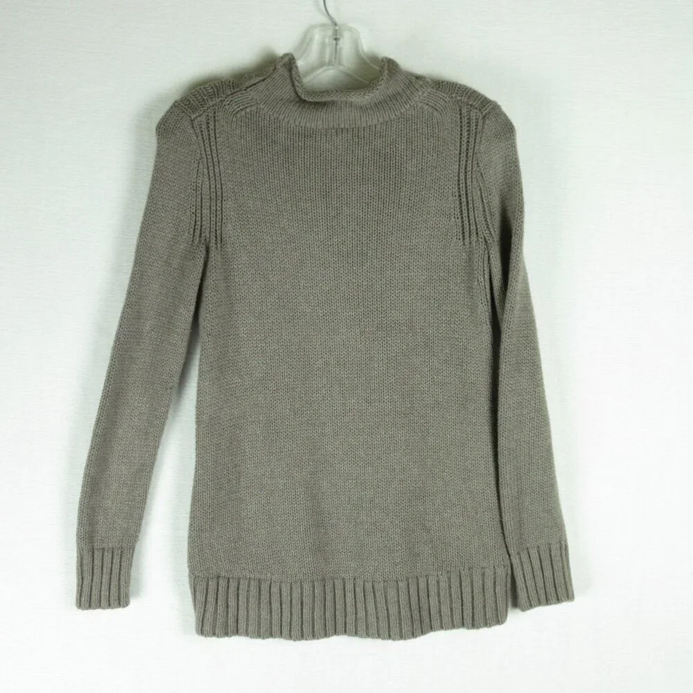 J. Crew Always 1988 Knit Sweater Size XXS Taupe Ribbed